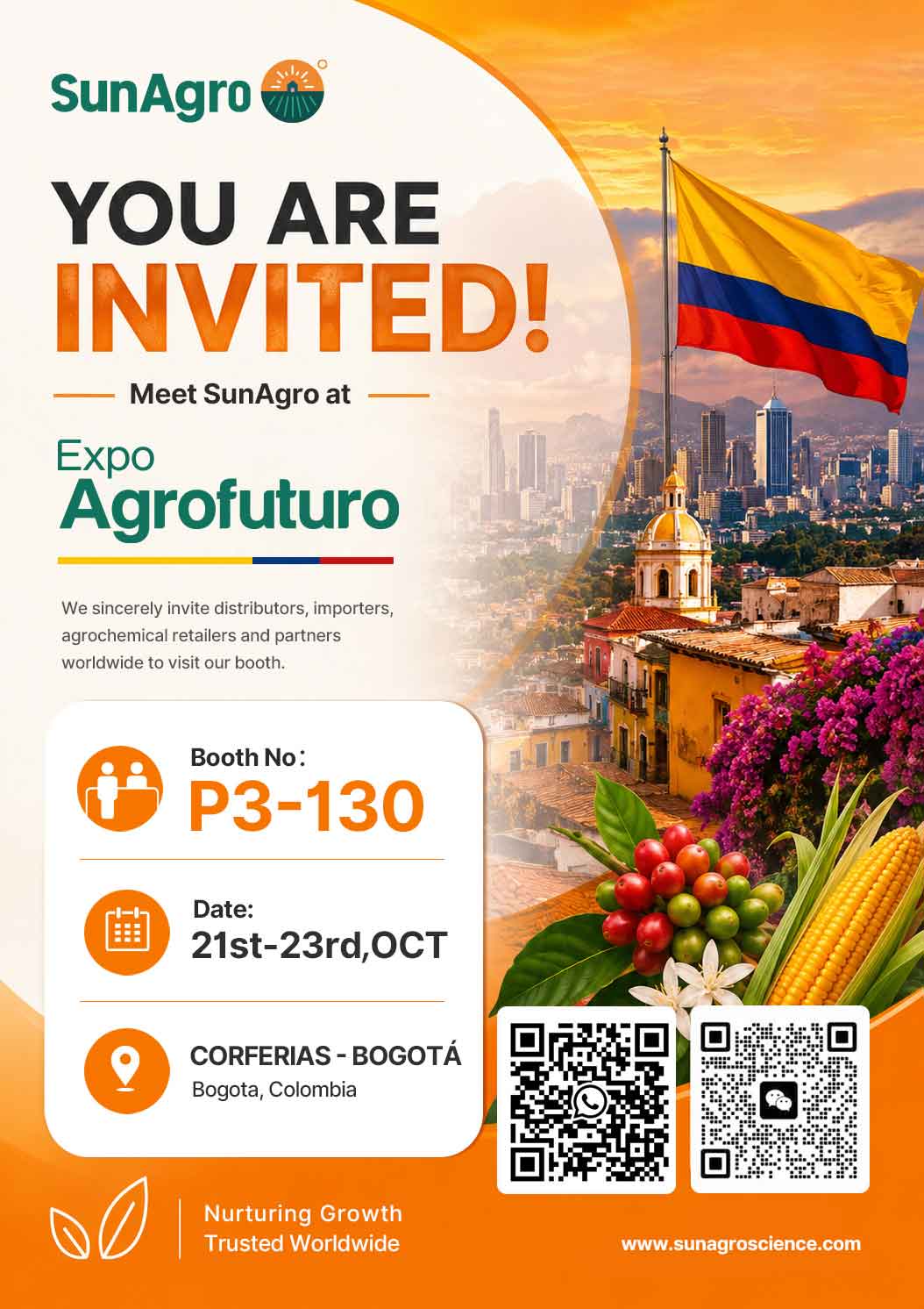 Meet SunAgro at Expo Agrofuturo 2026 10 21 23 in Bogota Meet SunAgro at Expo Agrofuturo 2026 10 21 23 in Bogota